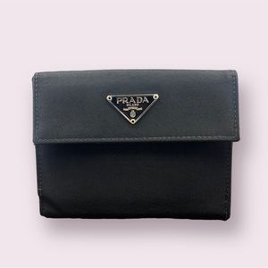 Vintage Prada Tessuto & Saffiano Leather Unisex Bifold Wallet
